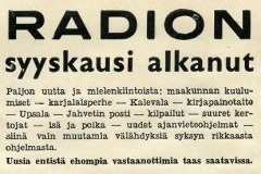 Radion syyskausi on alkanut