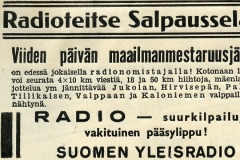 Radioteitse Salpausselälle! v. 1938